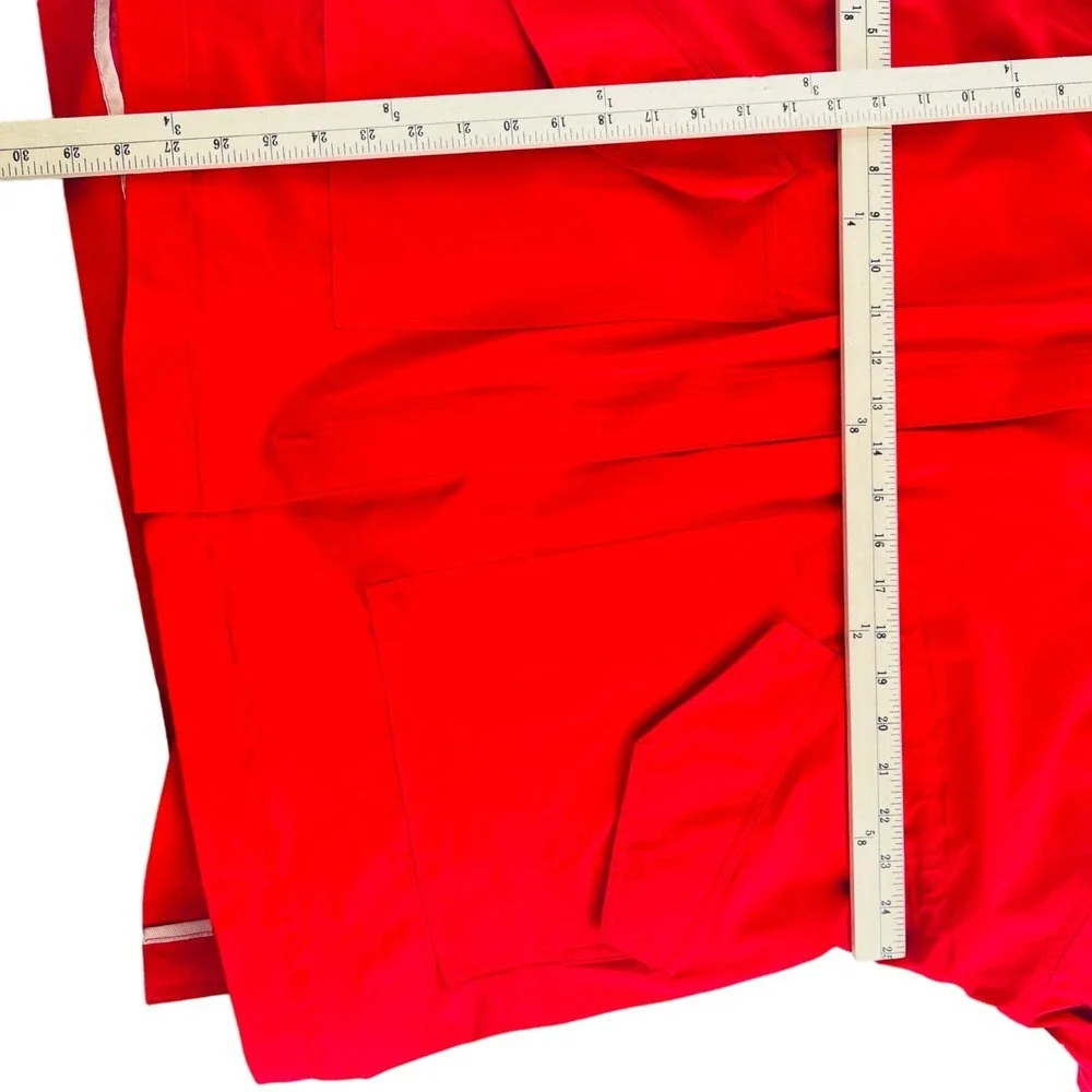 Fabletics Women's size Medium Red Full Zip Utility Jacket‎ Mid Length